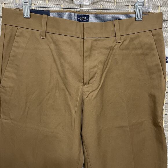 Gap Tailored Khakis Slim Fit Men 31x32 Modern Bronze Straight Leg Flat Front NEW - Picture 3 of 11